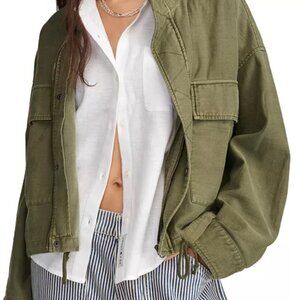 Lucky Brand Women’s Cropped Lightweight Green Jacket